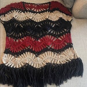 Open knit sleeveless sweater